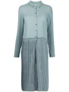 Semicouture Pleated Shirt Dress - Green