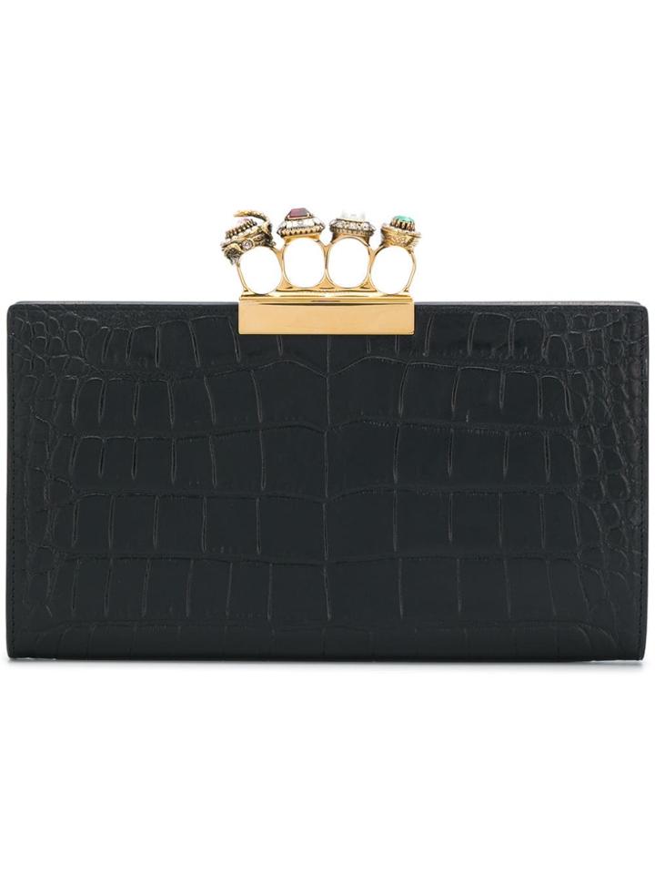 Alexander Mcqueen Knuckle Clutch - Black