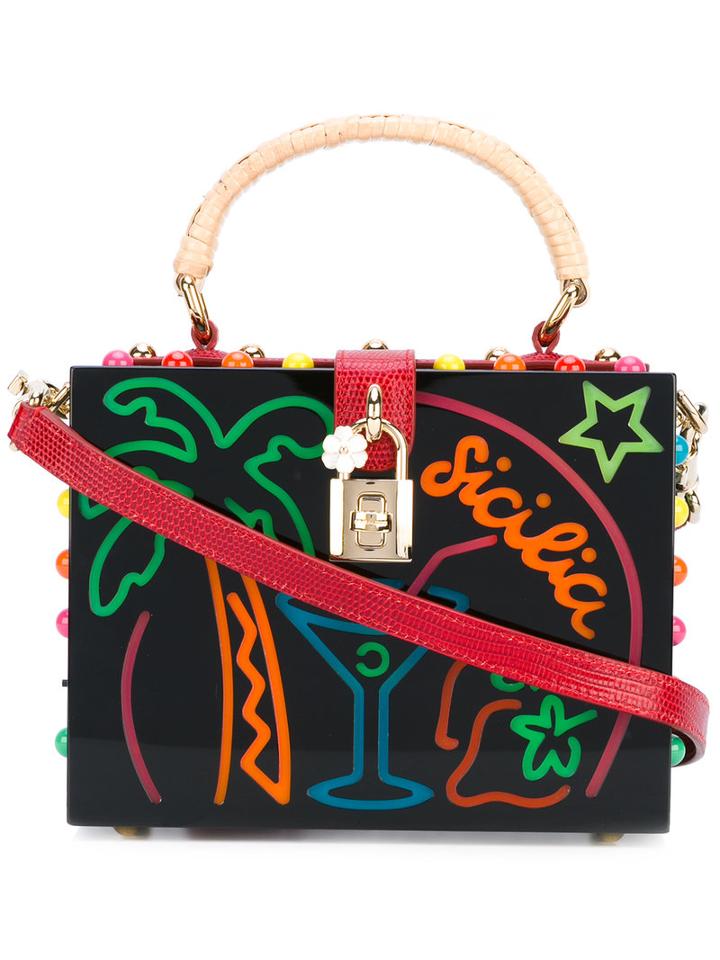 Dolce & Gabbana - 'dolce' Box Tote - Women - Calf Leather/plexiglass - One Size, Black, Calf Leather/plexiglass