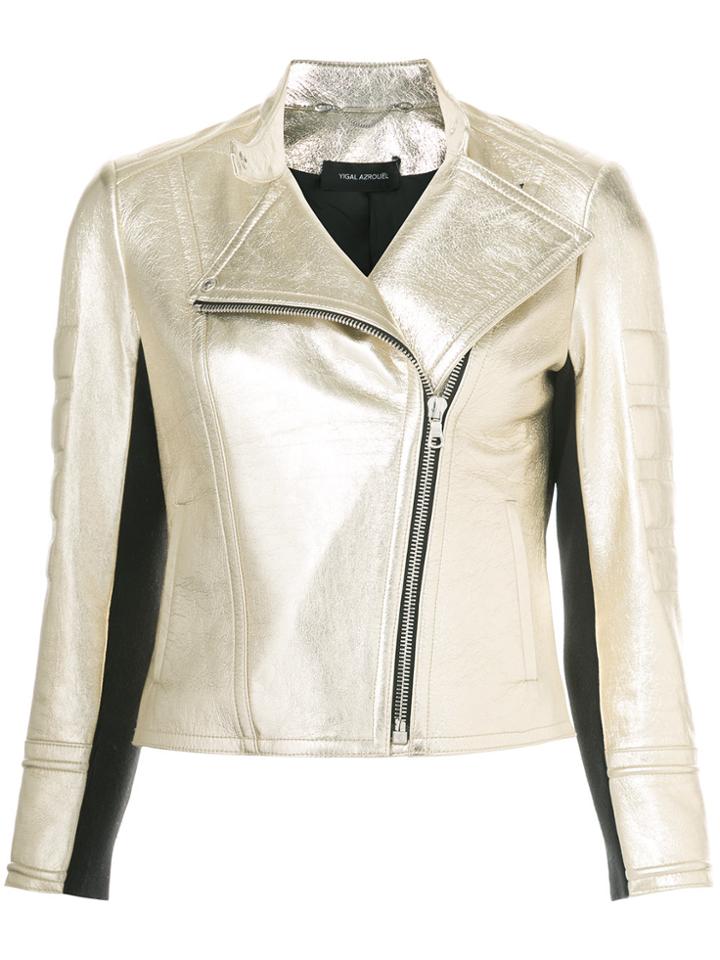 Yigal Azrouel Foiled Metallic Moto Jacket