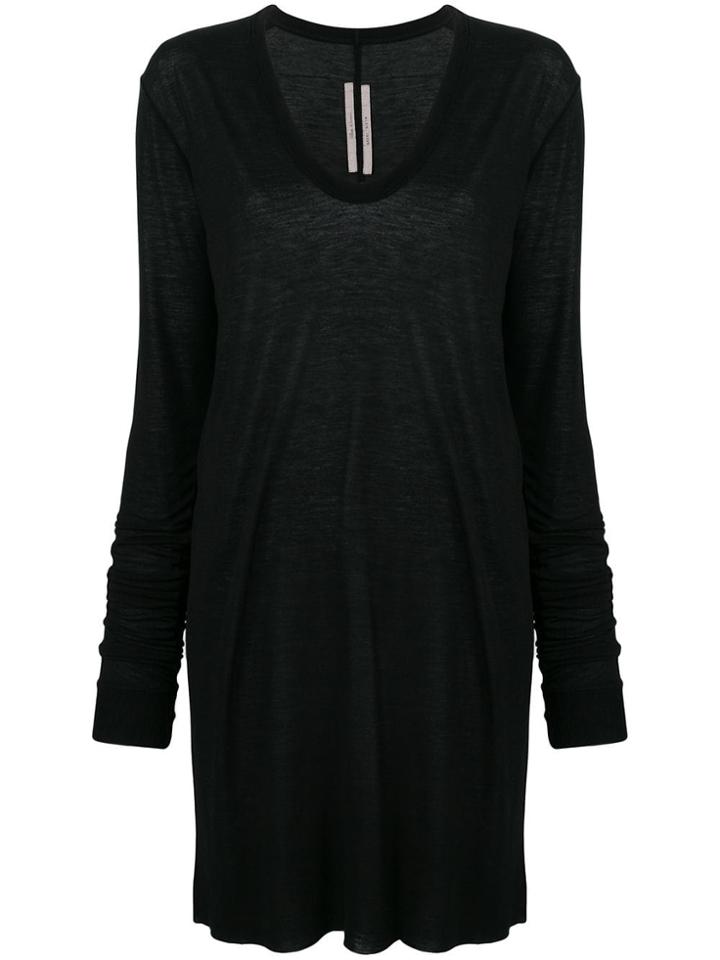 Rick Owens Oversized Long-sleeve Sweatshirt - Black