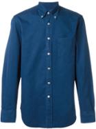 Canali Button-down Collar Shirt, Men's, Size: Xl, Blue, Cotton