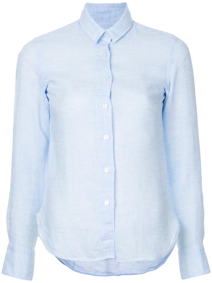 Finamore 1925 Napoli - Longsleeve Button-up Shirt - Women - Linen/flax - 38, Blue, Linen/flax