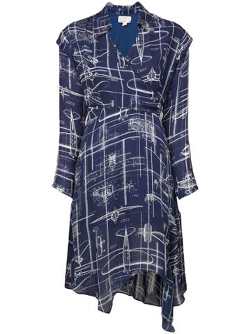 Nicole Miller Blueprint Wrap Dress