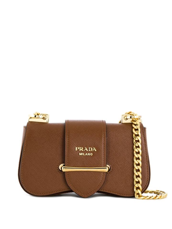 Prada Sidonie Brushed Shoulder Bag - Brown