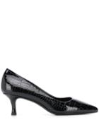 Albano Croco Embossed Pumps - Black