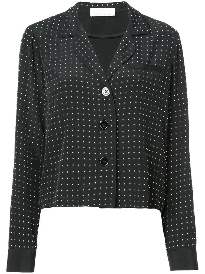 Fleur Du Mal Studded Pj Top - Black