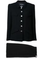 Chanel Vintage Classic Skirt Suit, Women's, Size: 42, Black