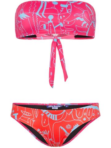 Ellie Rassia Long Island Printed Bandeau Bikini - Multicolour