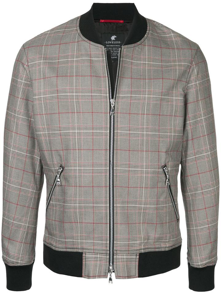 Loveless Checked Bomber Jacket - Brown