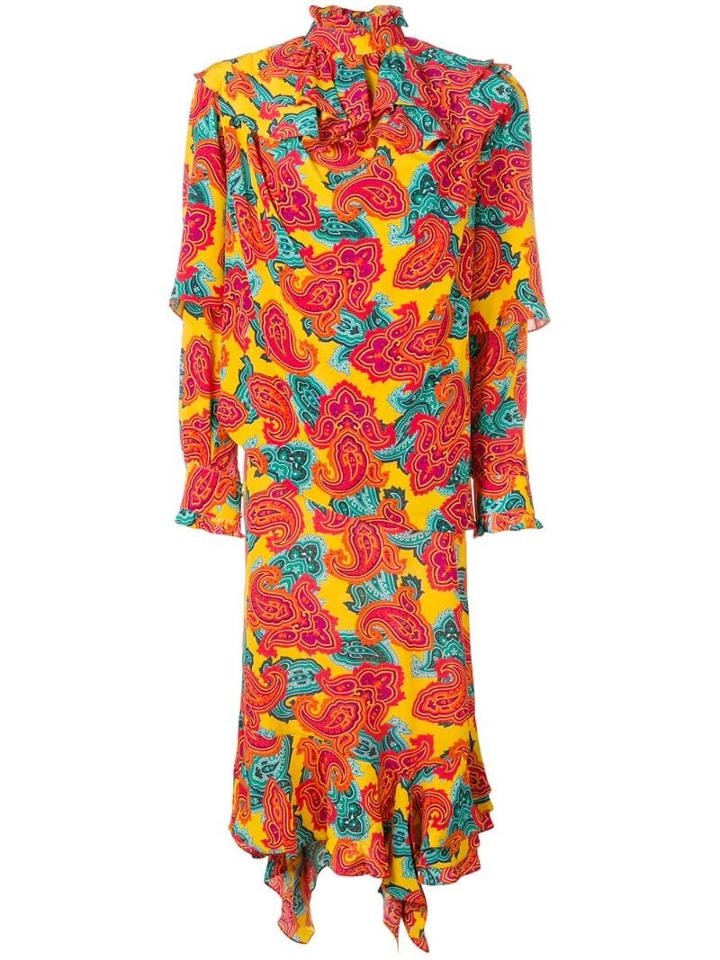 Jw Anderson Asymmetric Paisley Print Dress - Yellow