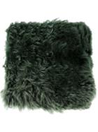Ann Demeulemeester Collar Stole, Adult Unisex, Size: Large, Green, Leather/sheep Skin/shearling