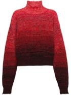 Helmut Lang High Neck Ombré Knitted Jumper - Red