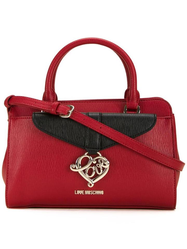 Love Moschino Double Handles Medium Tote, Women's, Red, Pvc