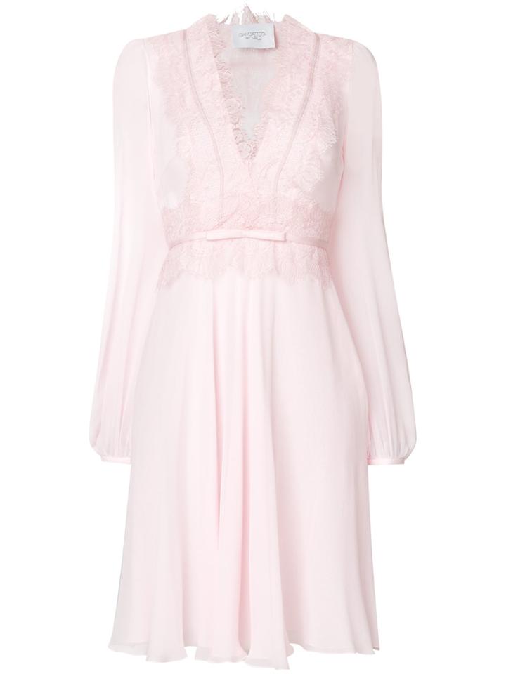 Giambattista Valli Lace Insert Dress - Pink & Purple