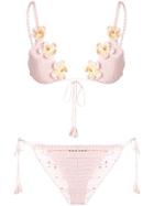 Alanui Floral Crocheted Bikini - Pink