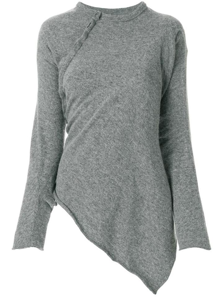Comme Des Garçons Pre-owned Asymmetric Knitted Blouse - Grey