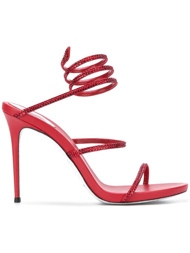 René Caovilla Ankle Length Sandals - Red