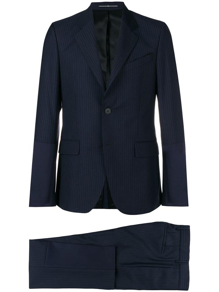 Givenchy Textured Stripe Suit - Blue