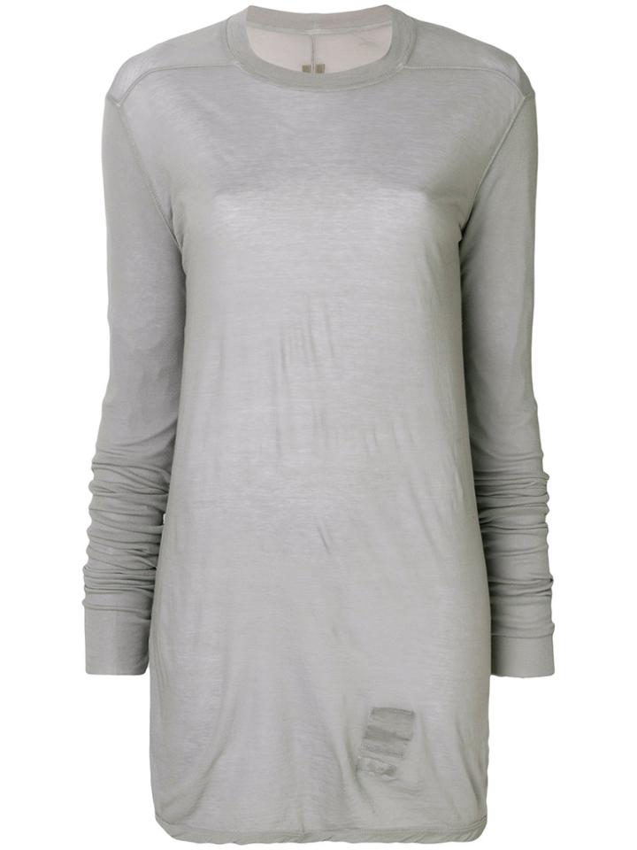 Rick Owens Drkshdw Long Length T-shirt - Grey