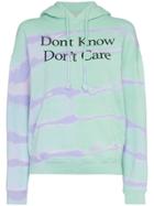 Ashley Williams Don't Know Don't Care Print Cotton Hoodie - Green