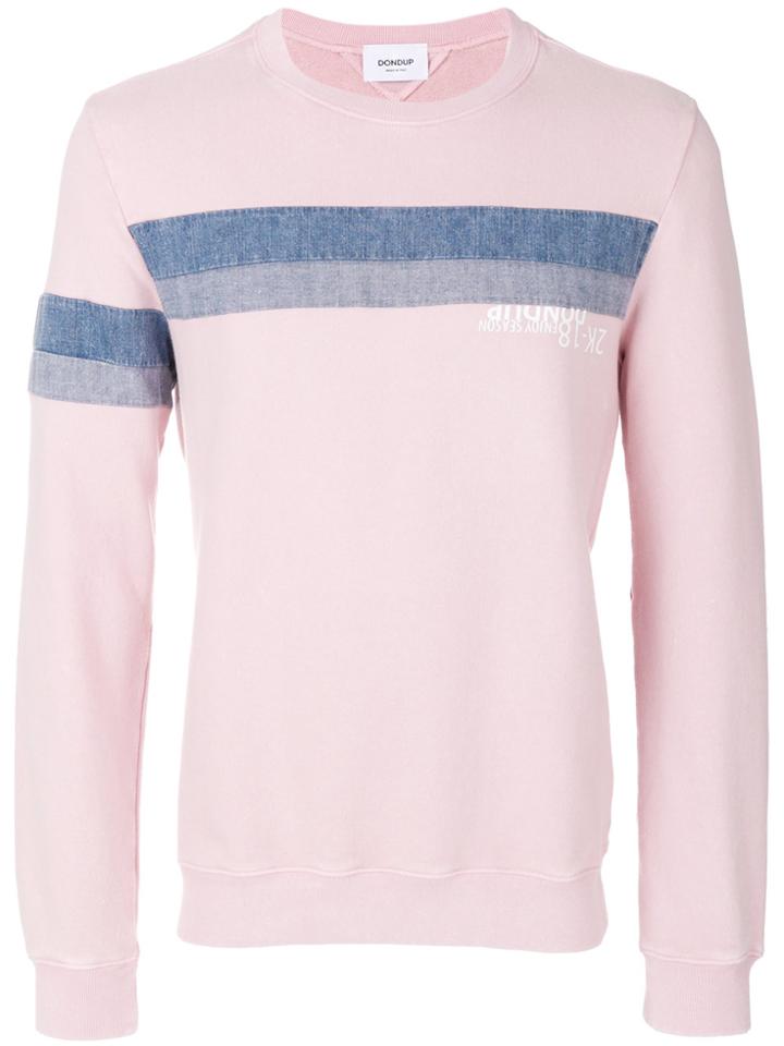 Dondup Denim Stripe Sweatshirt - Pink & Purple