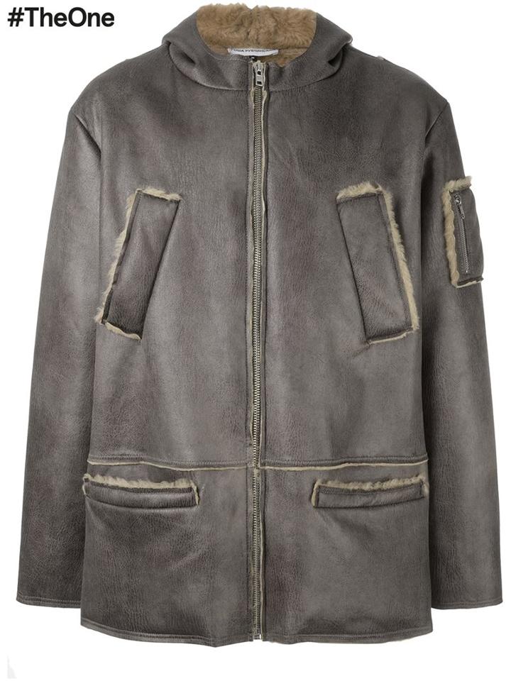 Gosha Rubchinskiy Zipped Shearling Coat, Adult Unisex, Size: Medium, Brown, Acrylic/polyester