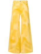 Ganni Flared Denim Jeans - Yellow