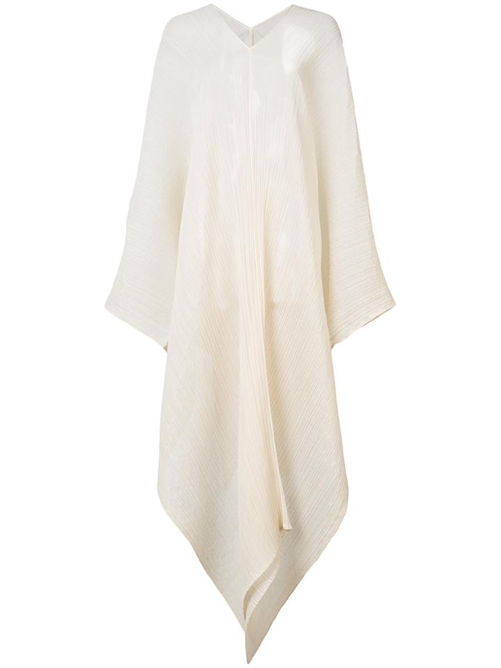 Pleats Please By Issey Miyake Oversize Sheer Poncho - White