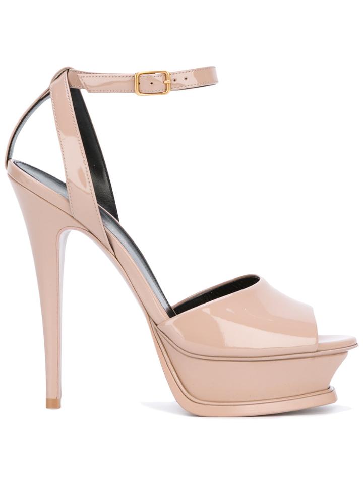 Saint Laurent Platform Sandals - Nude & Neutrals
