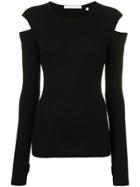 Helmut Lang Slashed Sleeve Top - Black