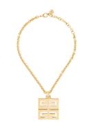 Givenchy Vintage Logo Pendant Necklace - Metallic