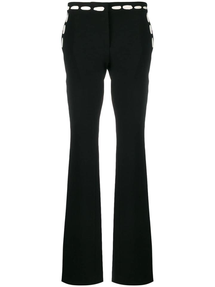 Moschino Stitching Print Flared Trousers - Black