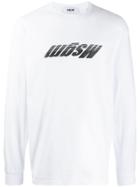 Msgm Inverted Logo Printed Sweatshirt - White