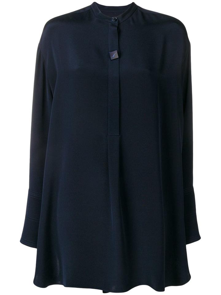 Roksanda Wide Cuff Collarless Shirt - Blue