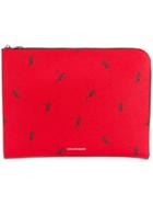 Alexander Mcqueen Dancing Skeleton Half-zip Pouch - Red