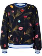 Fendi Floral Print Blouse, Women's, Size: 42, Black, Viscose/polyester/polyamide/spandex/elastane