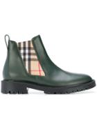 Burberry Check Chelsea Boots - Green