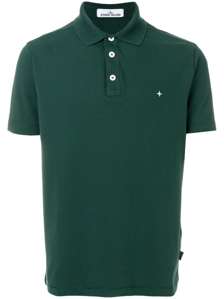 Stone Island Embroidered Logo Polo Shirt - Green