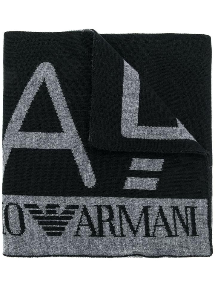 Ea7 Emporio Armani Logo Stamp Scarf - Black