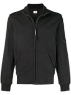 Cp Company Zip Front Sweatshirt - Black