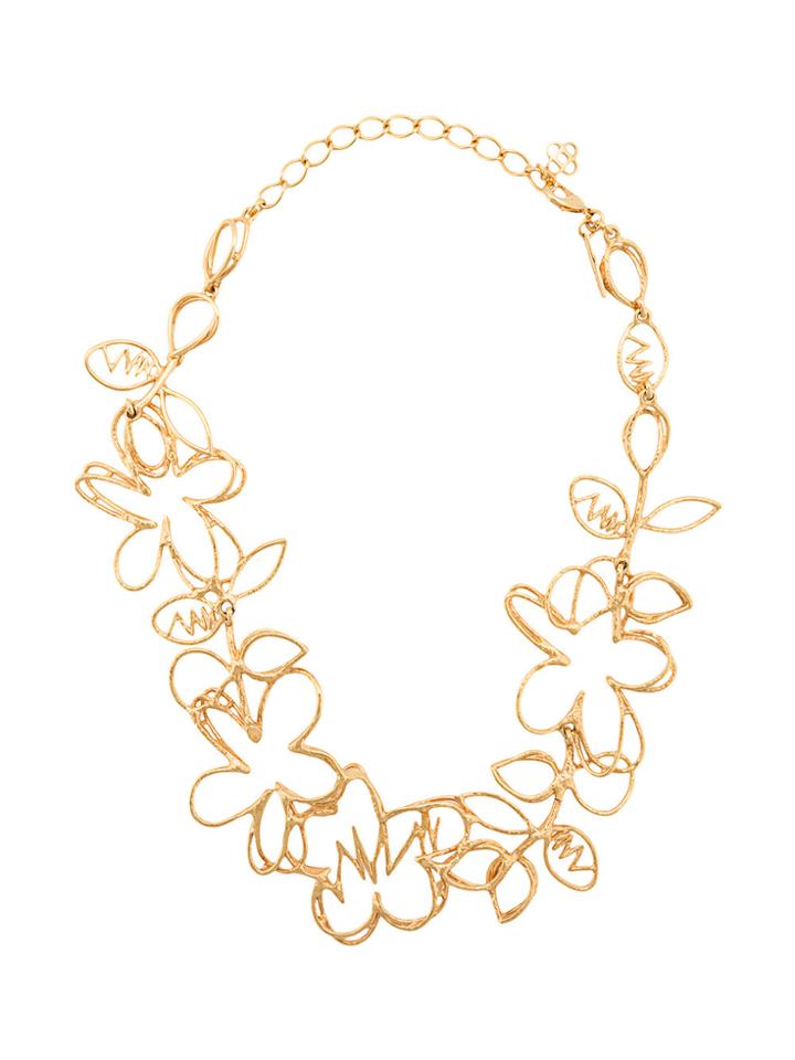 Oscar De La Renta Botanical Scribble Necklace - Metallic