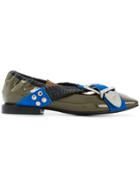 Toga Pulla Buckle Strap Detail Ballerinas - Green