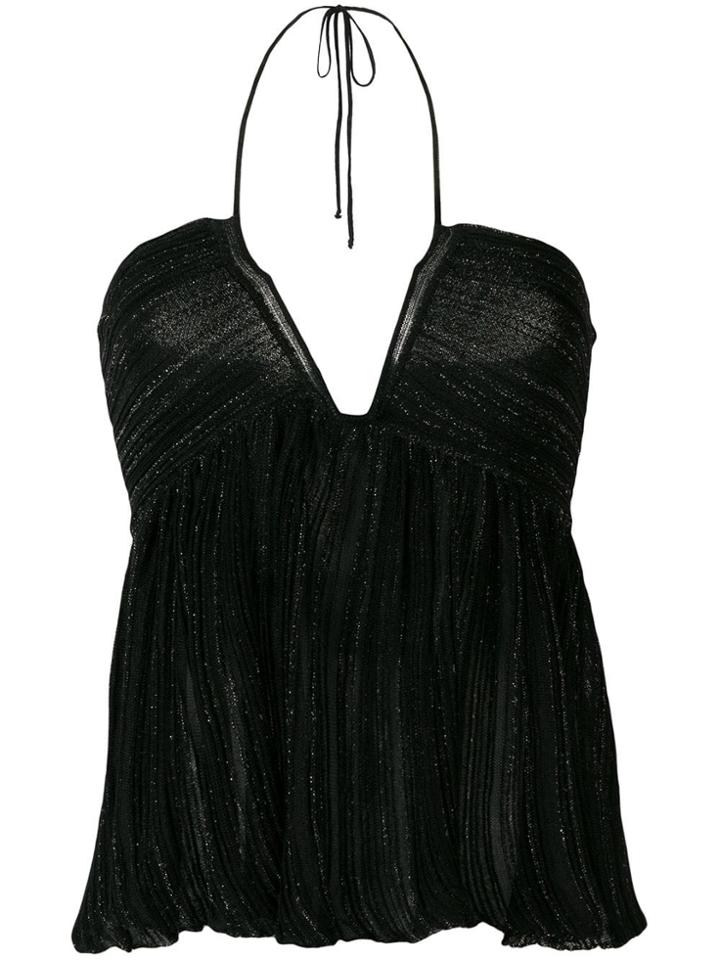 Isabel Marant Ribbed Halterneck Top - Black