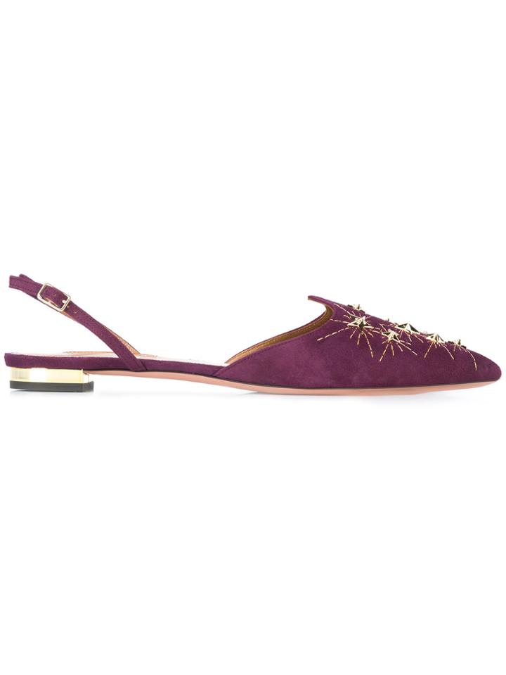 Aquazzura Cosmic Star Slingbacks - Pink & Purple