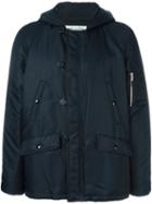 Saint Laurent Short Bomber Parka, Men's, Size: 48, Blue, Cotton/polyamide