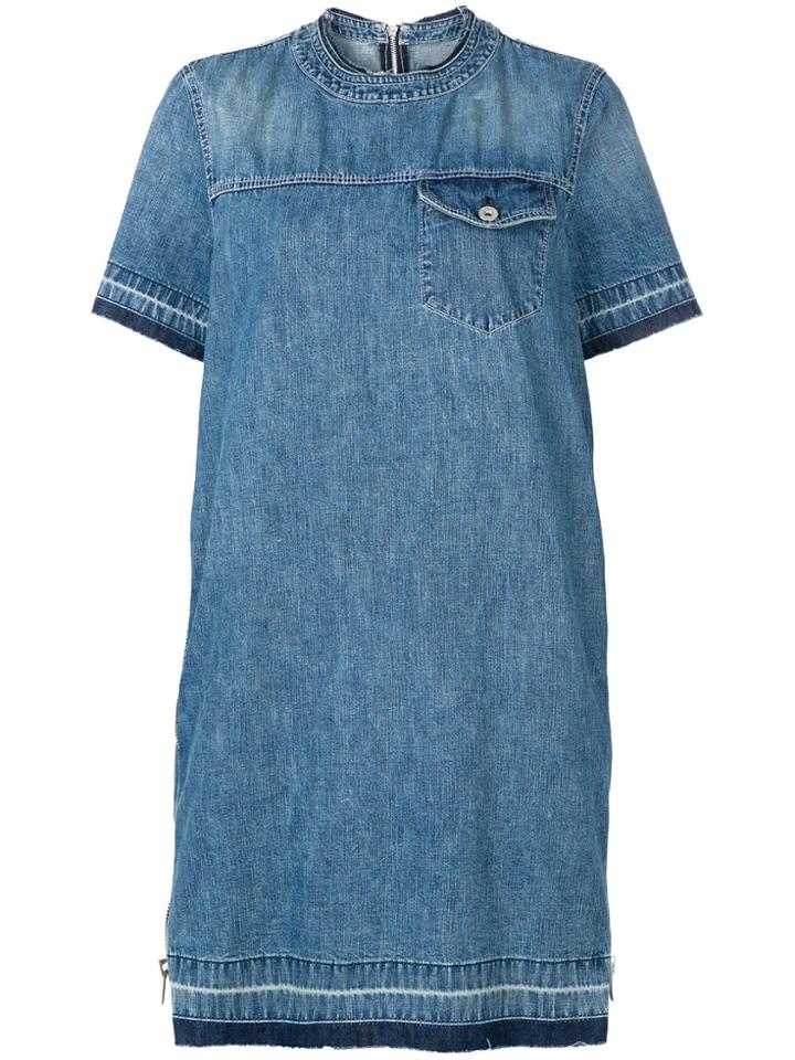 Sacai Denim T-shirt Dress - Blue