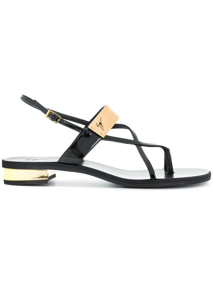 Giuseppe Zanotti Design Bar Strap Sandals - Black