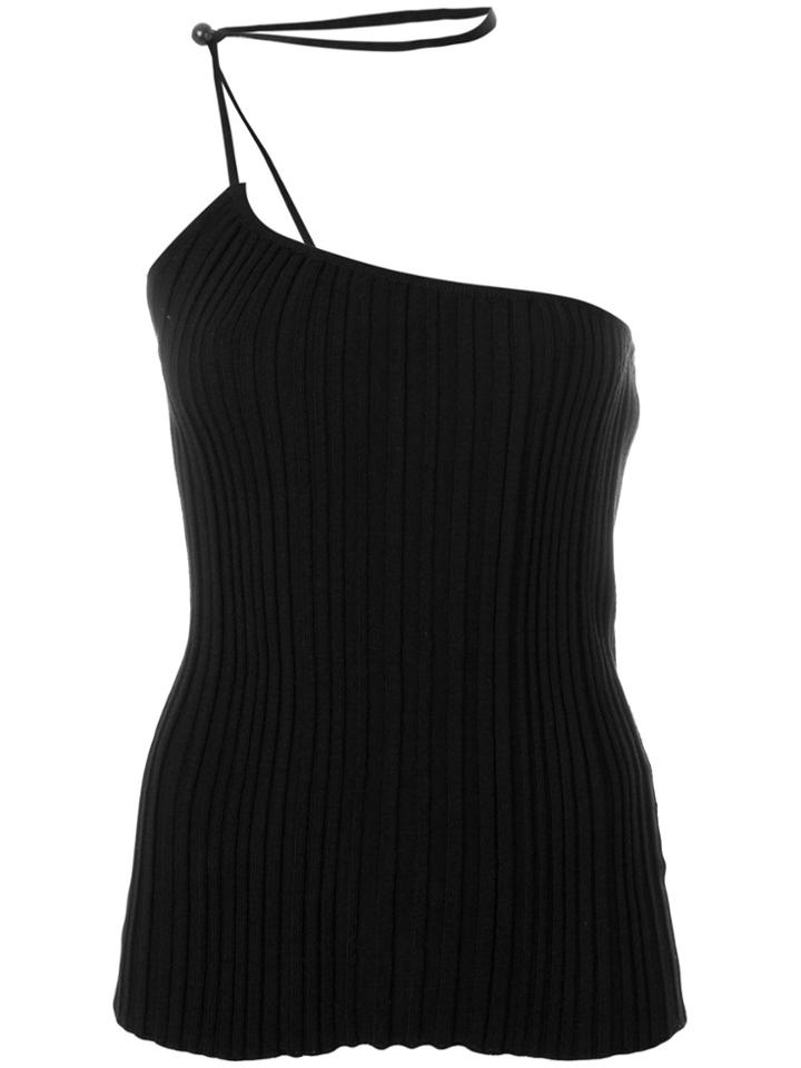 Jacquemus Asymmetric Fitted Top - Black