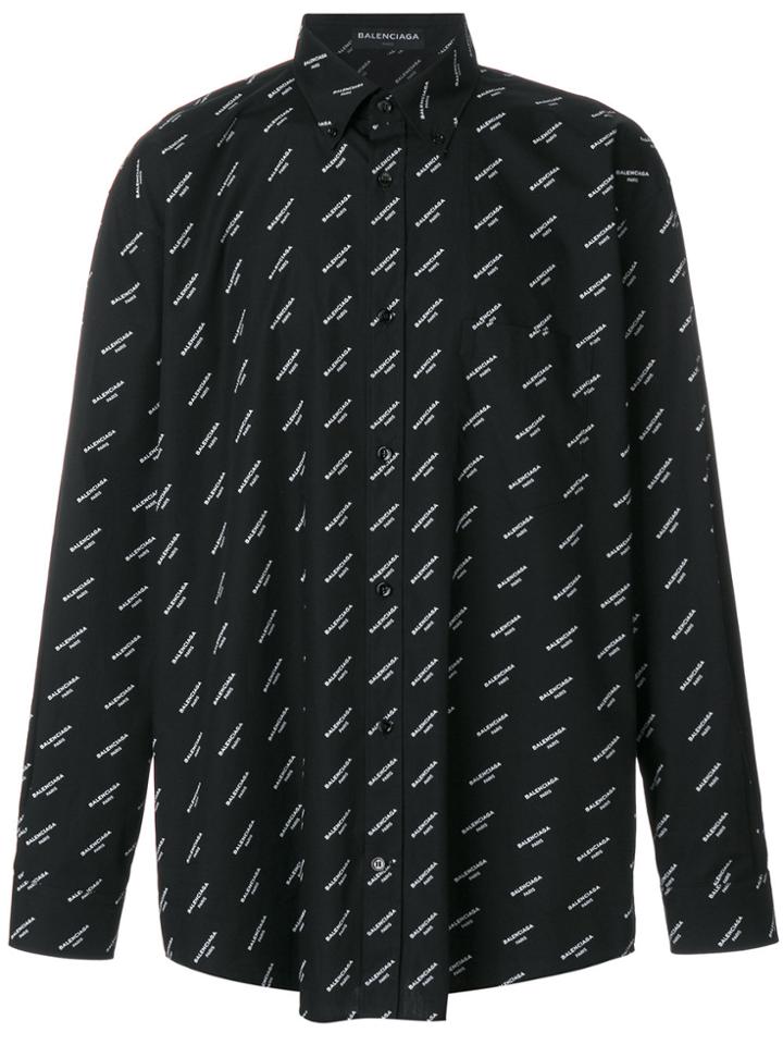 Balenciaga Bal Normal Fit Shirt - Black